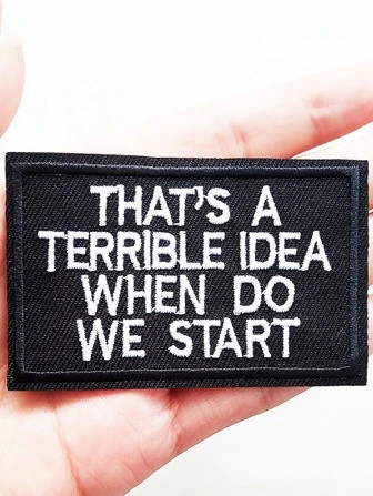 1pc Slogan Embroidered Iron-on Patch | SHEIN