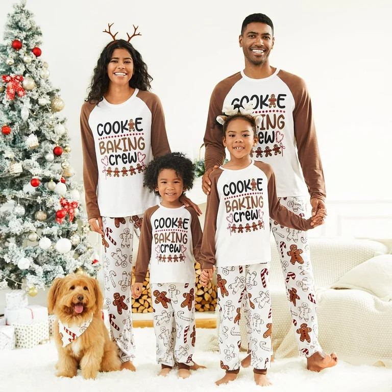 PatPat Christmas Pajamas Family Matching Pajamas Sets with Cute Gingerbread Man Pattern for Baby ... | Walmart (US)