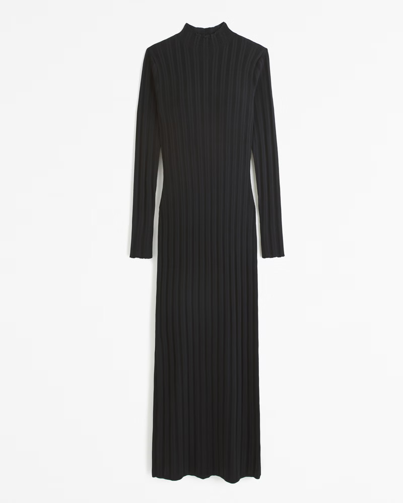 Long-Sleeve Glossy Maxi Sweater Dress | Abercrombie & Fitch (US)