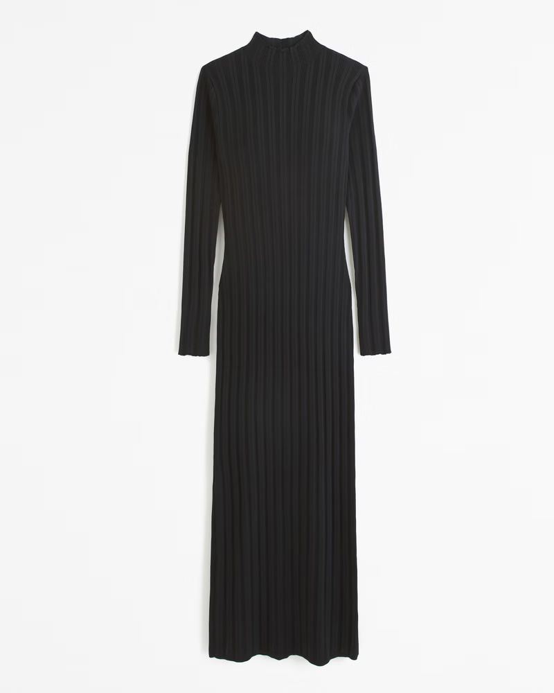 Long-Sleeve Glossy Maxi Sweater Dress | Abercrombie & Fitch (UK)
