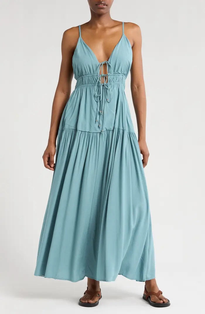 Elan Tie Front Cover-Up Maxi Dress | Nordstrom | Nordstrom