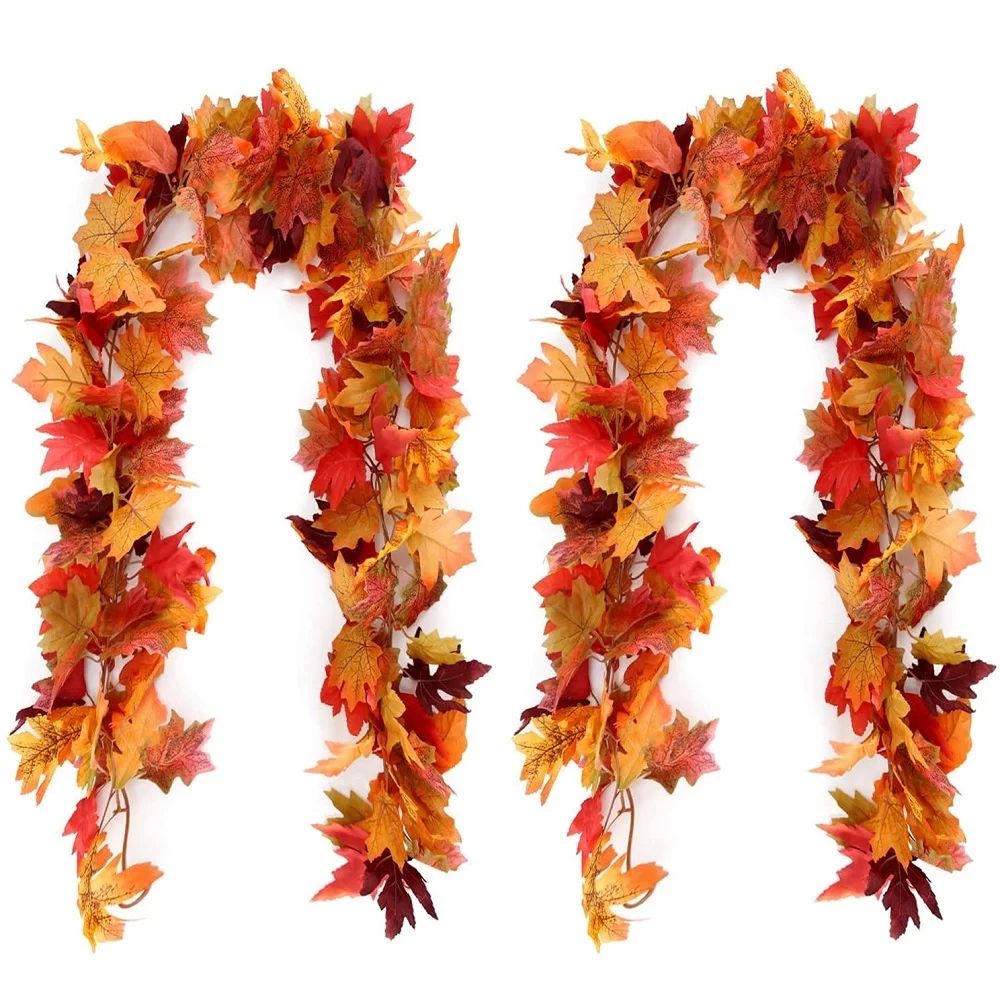 2pc Lifelike Fall Maple Leaf Garland Light Hanging Fall Leaves Vine, MUTOCAR Artificial Autumn Ga... | Walmart (US)