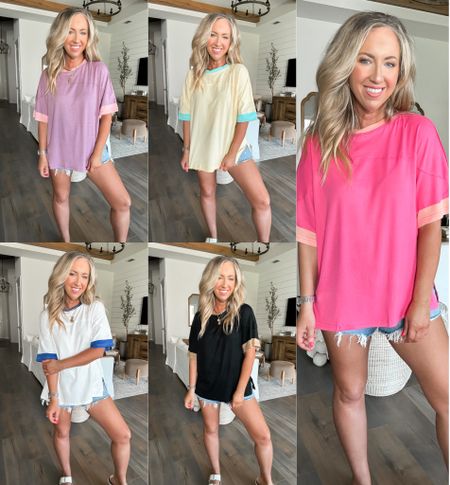 Summer tshirt, free people look for less, oversized color block shirt size small 10/10 on my butta scale so soft! Amazon fashion amazon finds 

#LTKFindsUnder50