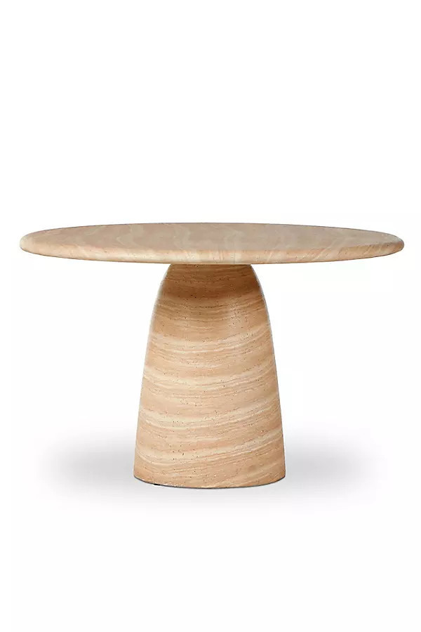 Janice Round Travertine Concrete Dining Table | Anthropologie (US)