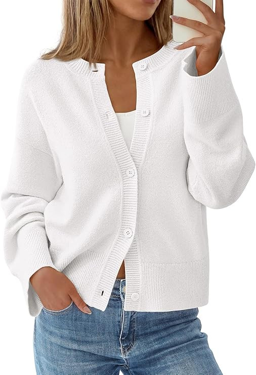 Cardigan Sweaters for Women Fall Trendy Long Sleeve Chunky Knit Button Up Oversized Winter Jacket... | Amazon (US)