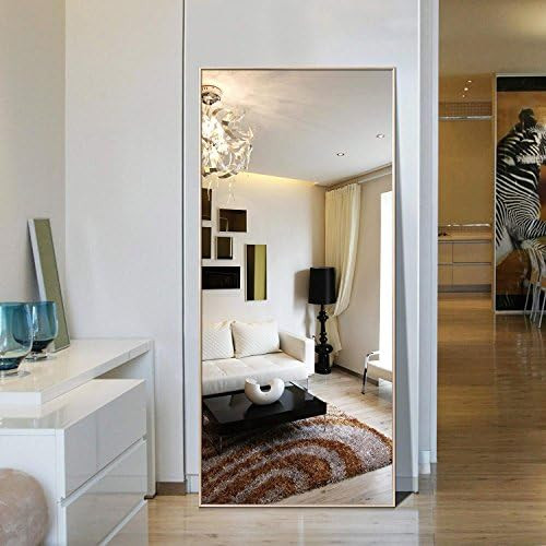 H&A 65"x24" Full Length Mirror Bedroom Floor Mirror Standing or Hanging (Gold) | Amazon (US)