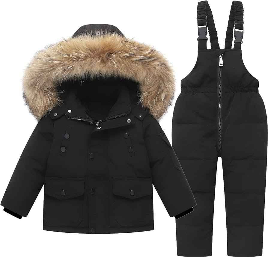Kids 2-Piece Snowsuit Toddler Baby Boys Girls Winter Wear Down Jacket Ski Jacket & Snow Bib Pants... | Amazon (US)