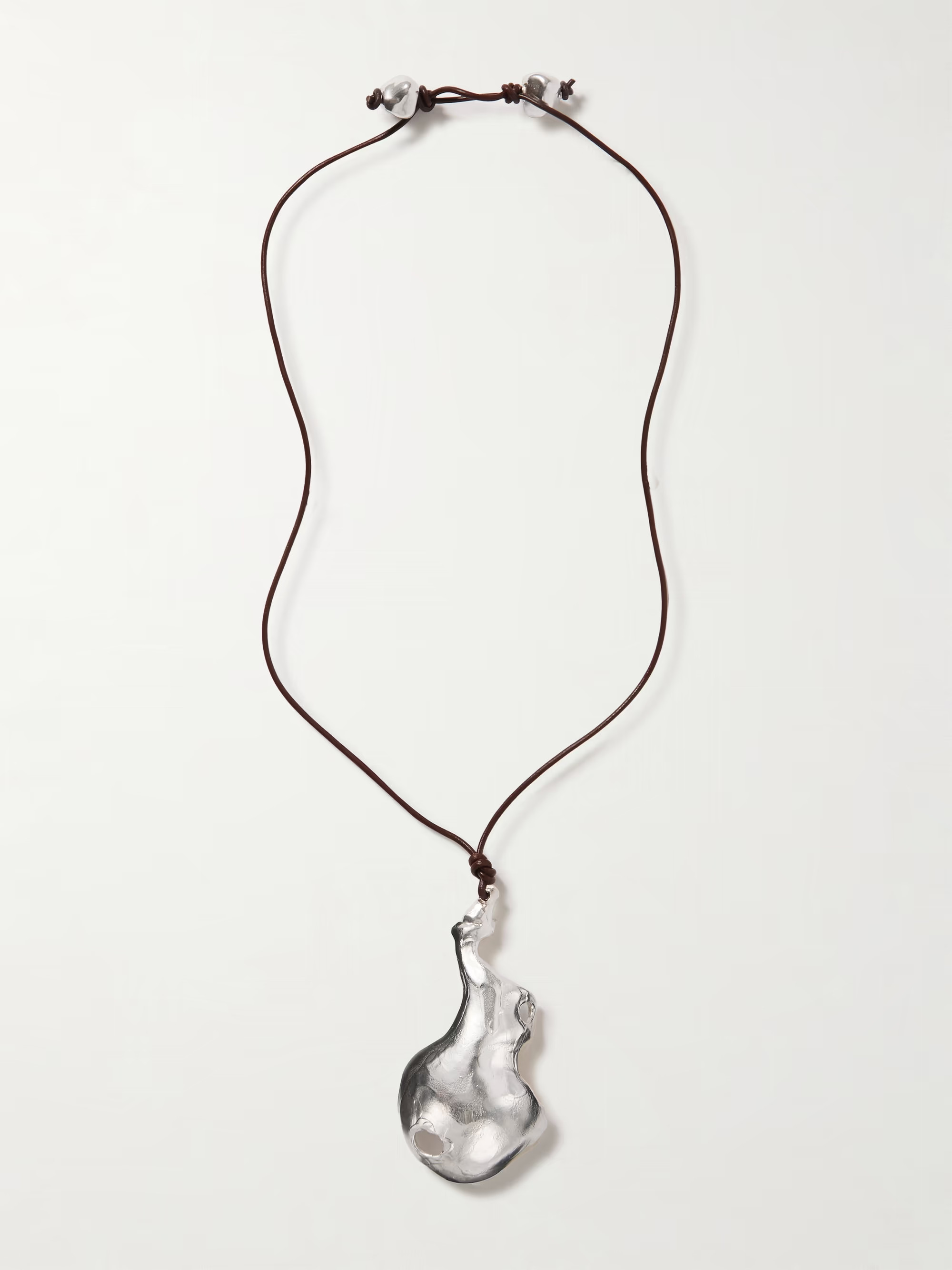 The Bones of Rebirth recycled silver and leather necklace | NET-A-PORTER (US)