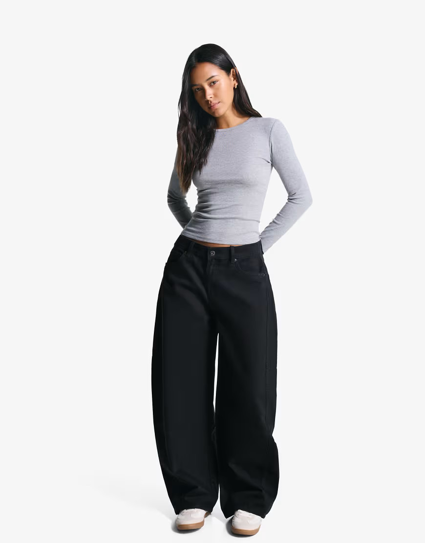 Bershka Long sleeve top in grey | ASOS (Global)