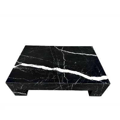 Genuine Marble Rectangular Four Legs Coffee Table - Nero Black Marble | Wayfair North America