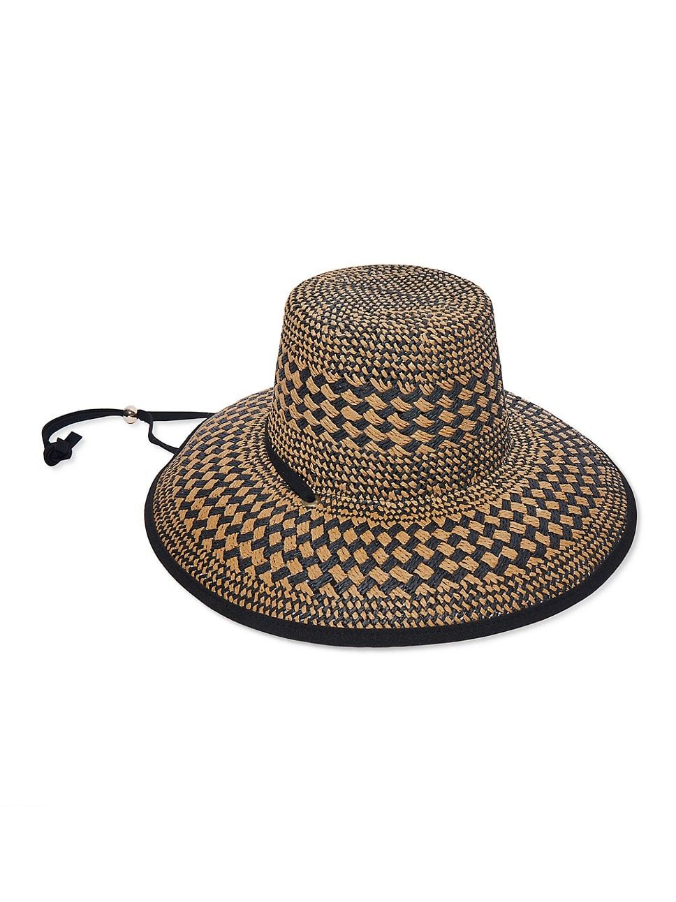 Brielle Checkered Flat-Top Straw Hat | Saks Fifth Avenue
