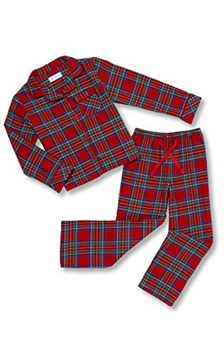 PajamaGram Kids Christmas Pajamas - Girls Pajamas, Stewart Plaid, 14 | Amazon (US)