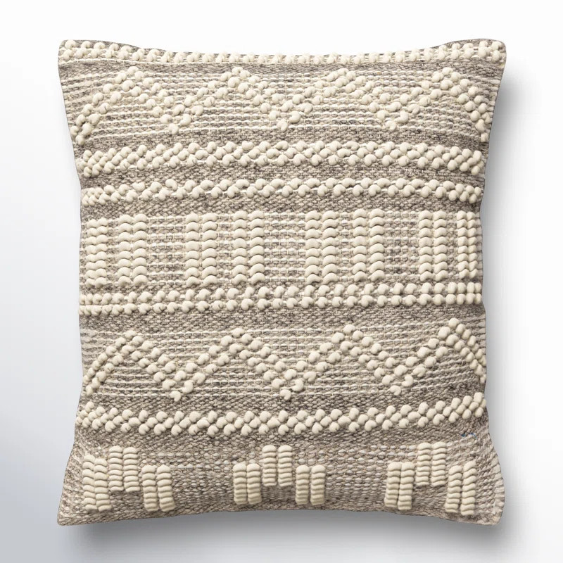 Reni Geometric Wool Blend Reversible Throw Pillow | Wayfair North America