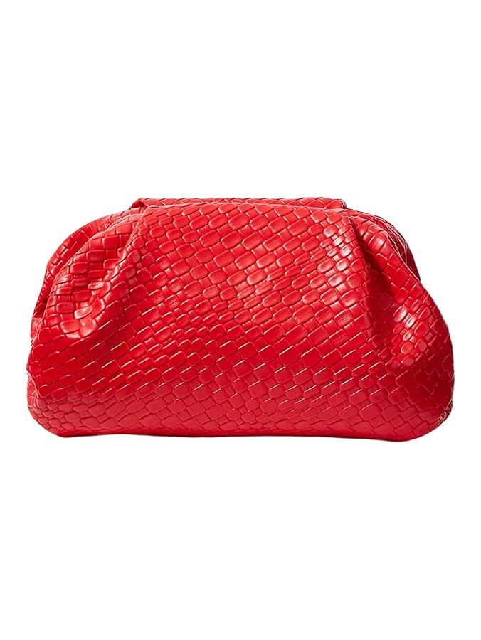 QWINEE Women's Woven Evening Bag Dumpling Clutch Purse No Strap Handbags Elegant Faux PU Leather ... | Amazon (US)