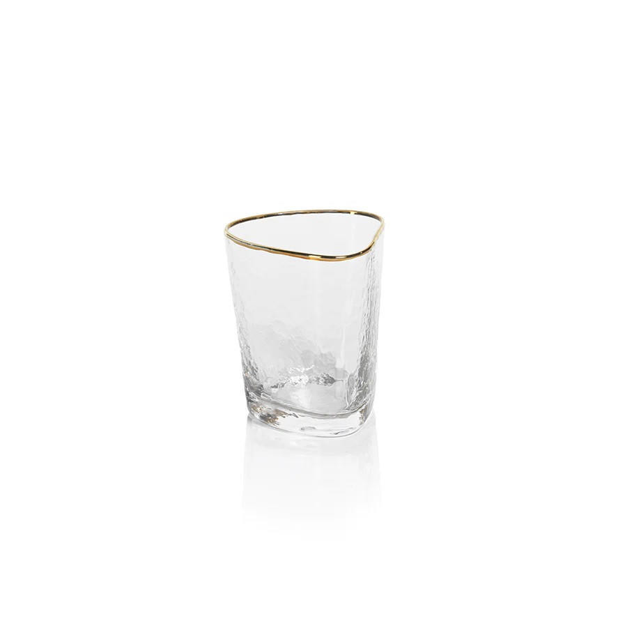 Aperitivo Triangular Double Old Fashioned Glass with Gold Rim (Set of 4)
                    
   ... | Belle and June