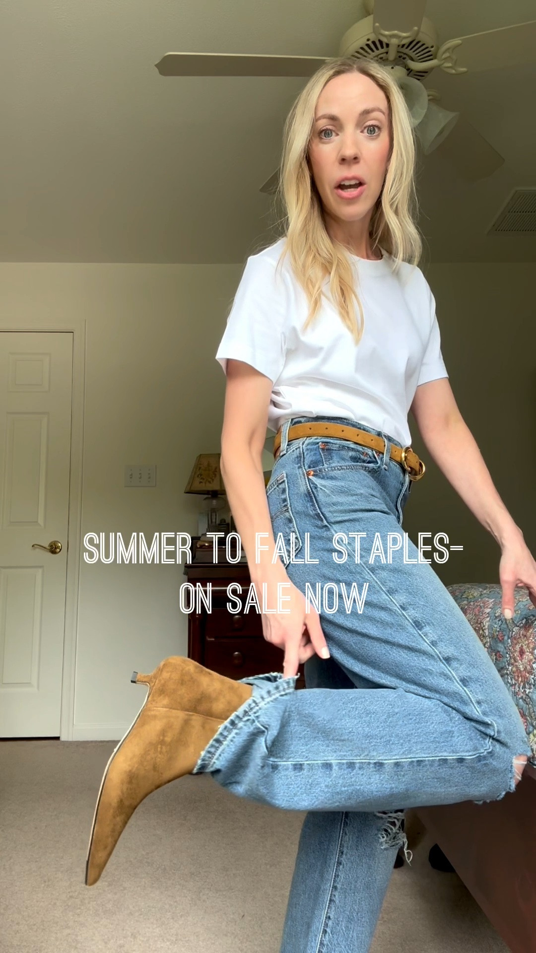 Summer to fall staples on sale now! This belt and boots are investment pieces you’ll wear for years and my @levi jeans are on major sale

#LTKSaleAlert #LTKOver40 #LTKSeasonal