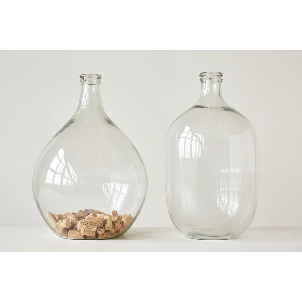 3R Studios 18.5 in. H Clear Round Glass Bottle | The Home Depot