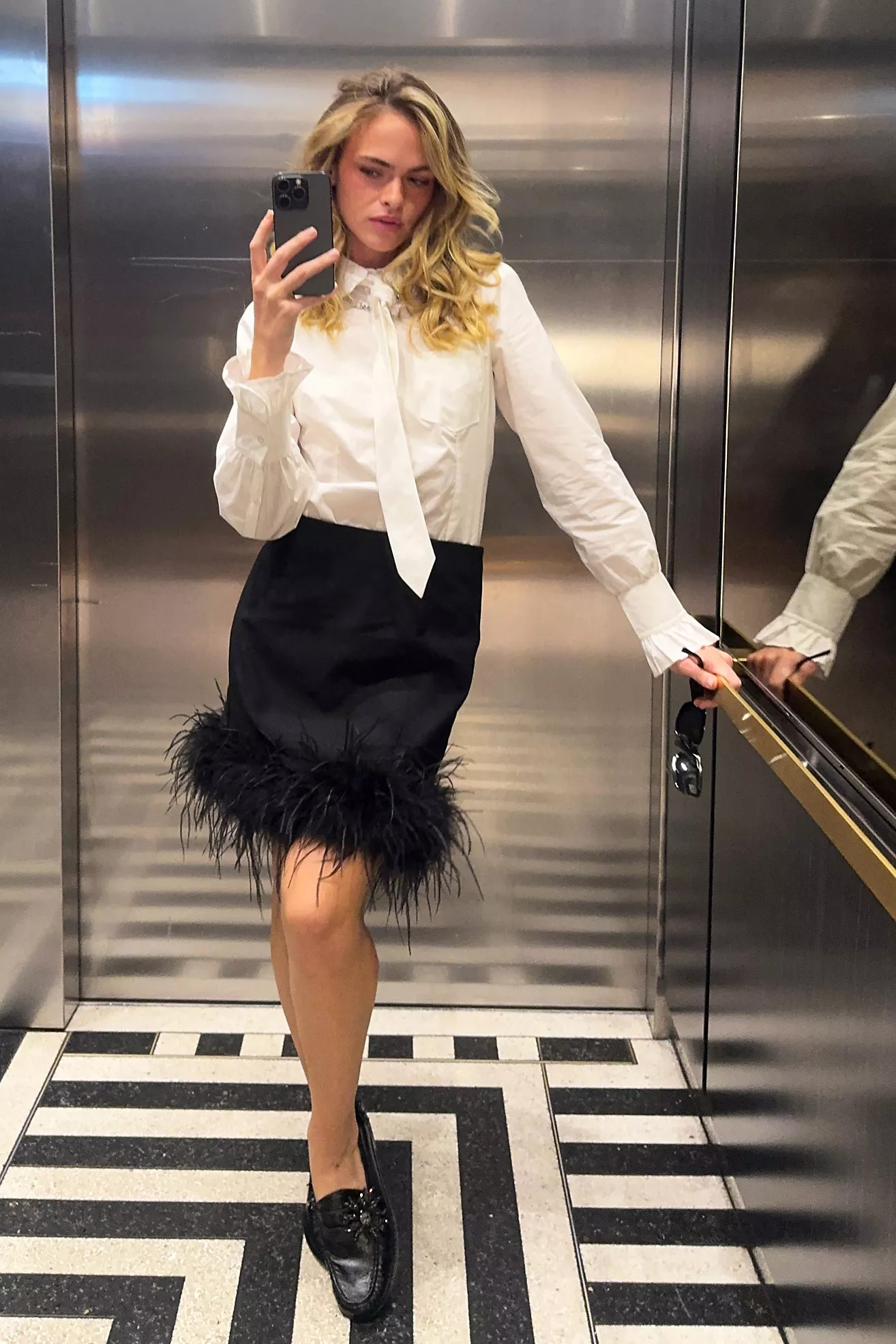 Hutch Faux-Feather Mini Skirt | Anthropologie (US)