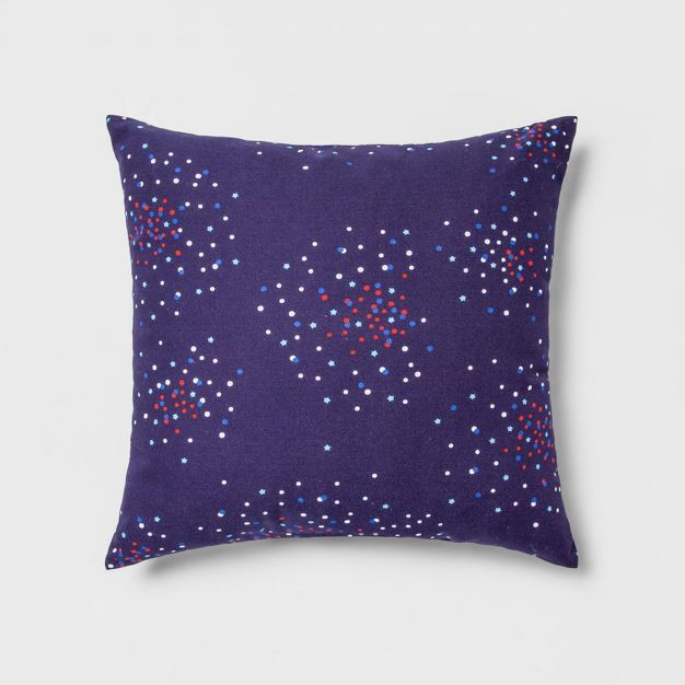 Indoor/Outdoor Fireworks Square Throw Pillow Navy - Sun Squad™ | Target
