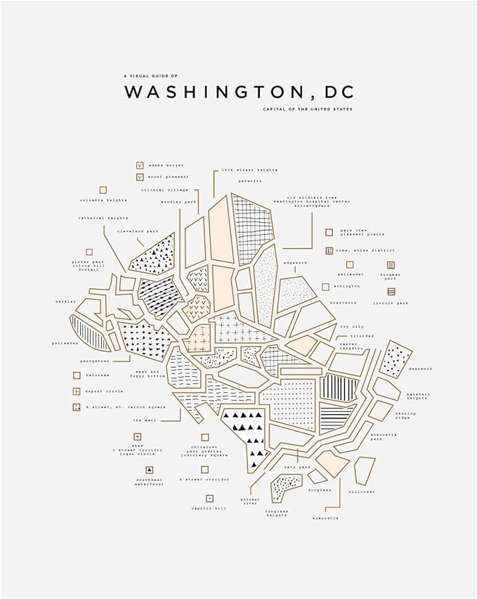 Washington D.C. Map Print | Amazon (US)