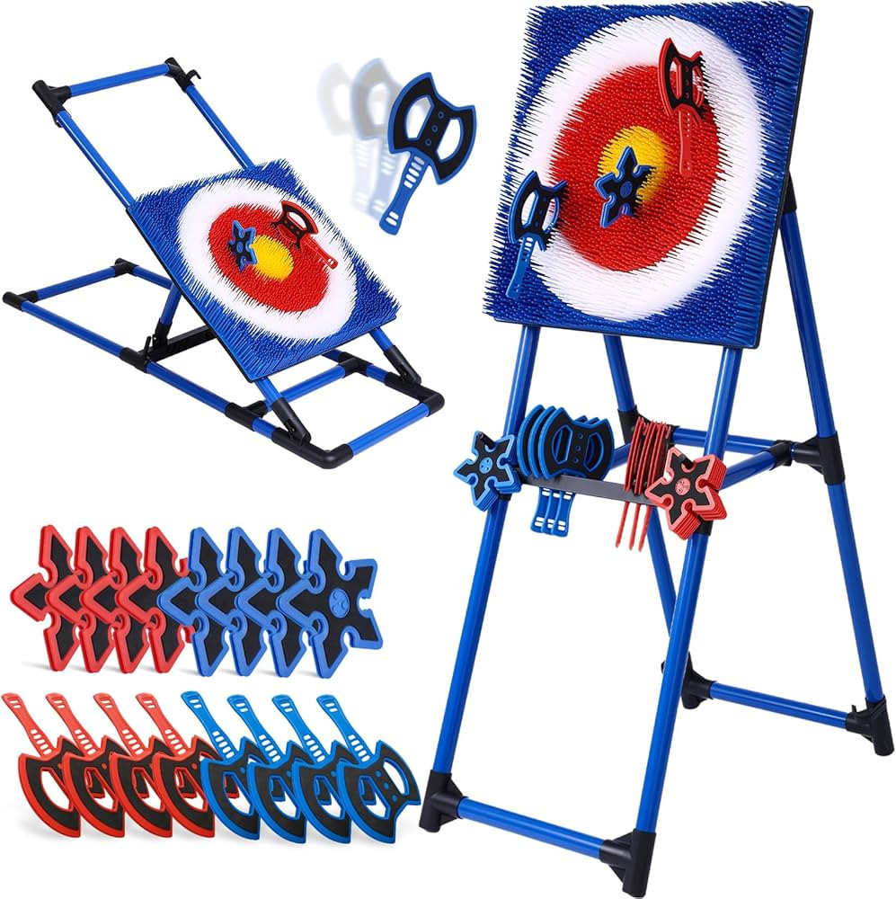 Axe Throwing Game for Backyard with 8 Axes & 8 Star Darts,Axe Throwing Game Set for Indoor & Outd... | Amazon (US)