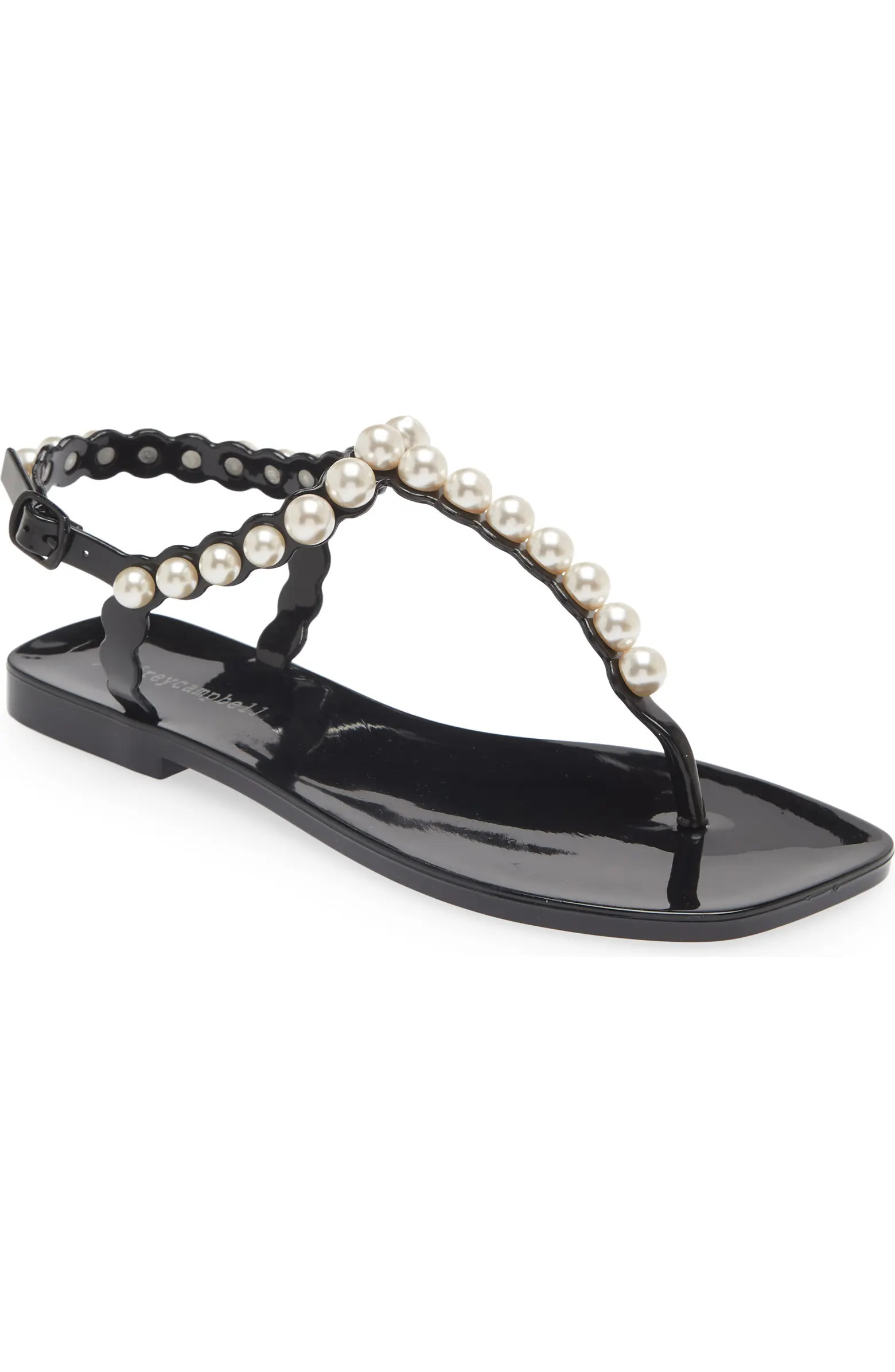 Pearlesque Imitation Pearl Ankle Strap Sandal (Women) | Nordstrom