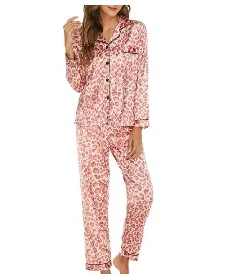 Asotony Sleepwear Womens Silky Satin Pajamas Set Long Sleeve Nightwear Loungewear | Walmart (US)