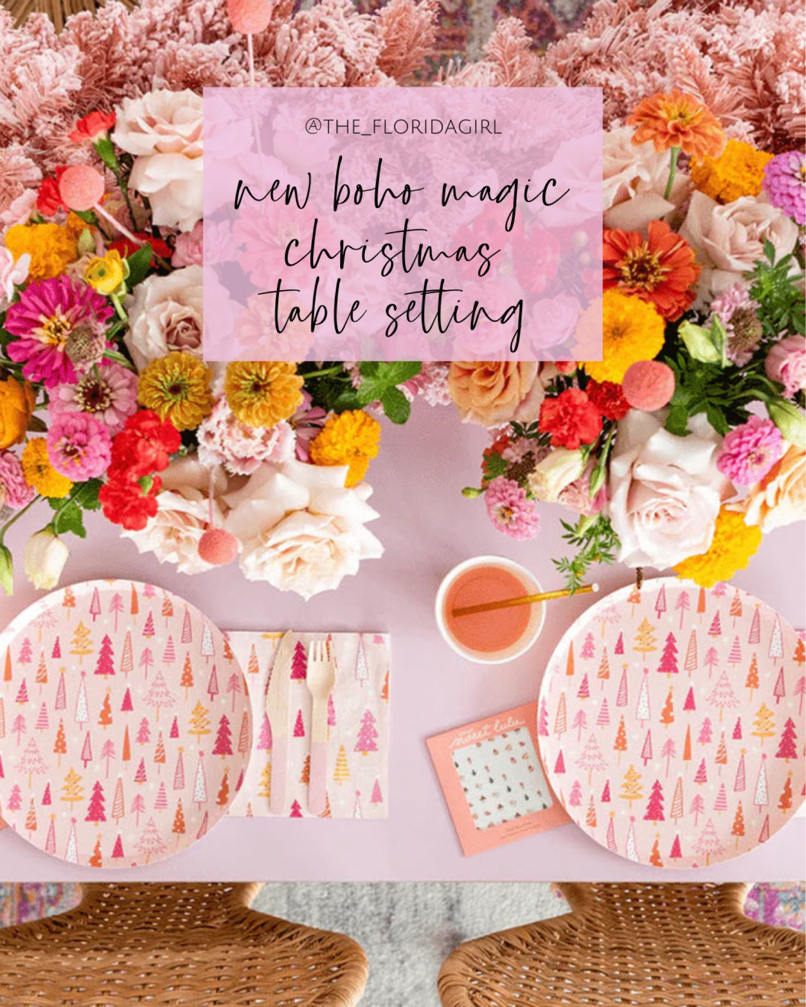 Boho pink Christmas table setting #party #tabllesetting #partydecor #parties #kidsparty #pinkchristmas #plates #cups #florals #tableware #holiday #holidayparty #napkins #cutlery

#LTKHoliday #LTKparties #LTKSeasonal