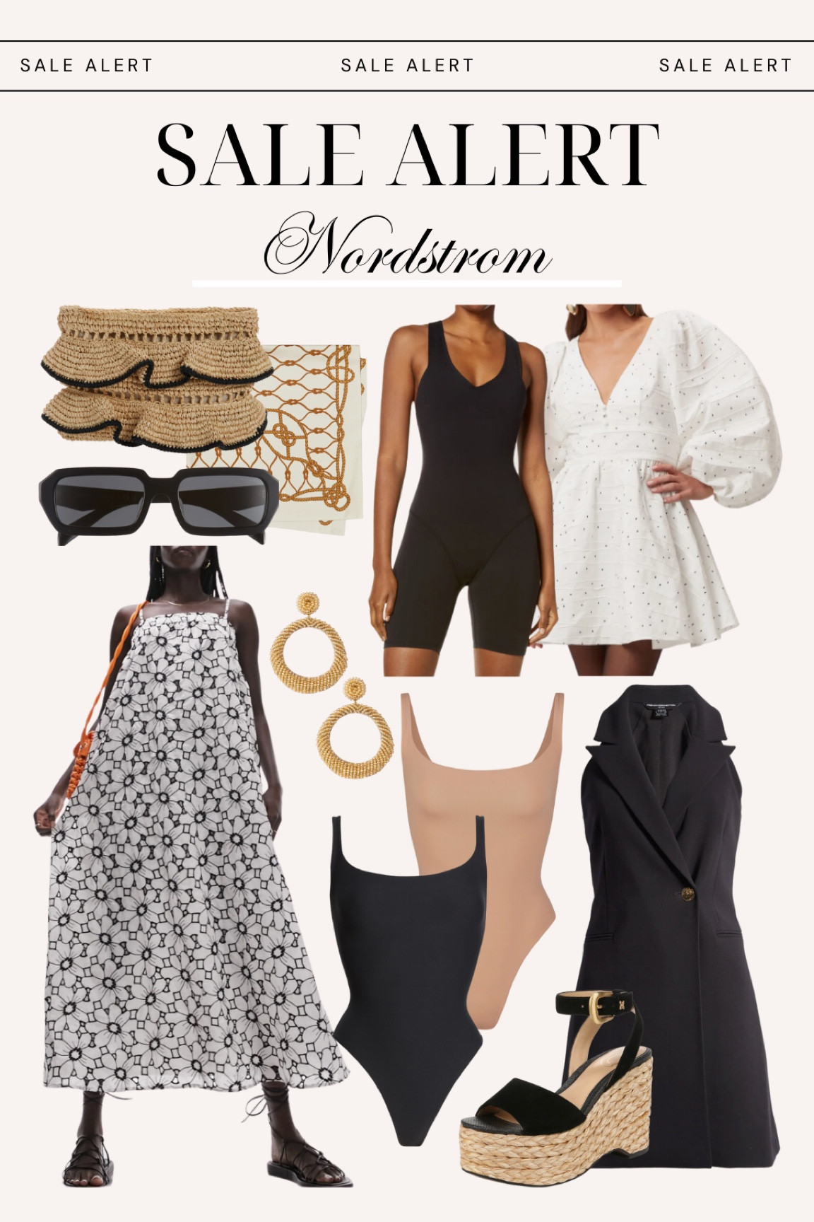 Get up to 50% off during the Nordstrom half yearly sale!
Summer fashion, summer style, summer dress, floral dress, skims bodysuit, Prada sunglasses, earrings, wedges 

#LTKfindsunder100 #LTKsalealert #LTKSeasonal