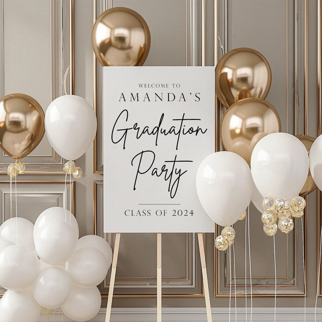 Graduation Party Welcome Sign, Minimalist Graduation Party Sign, Class of 2024 Graduation Party D... | Etsy (US)