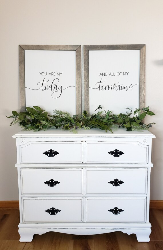 Master bedroom sign | you are my today and all of my tomorrows | wood framed sign | bedroom wall ... | Etsy (US)