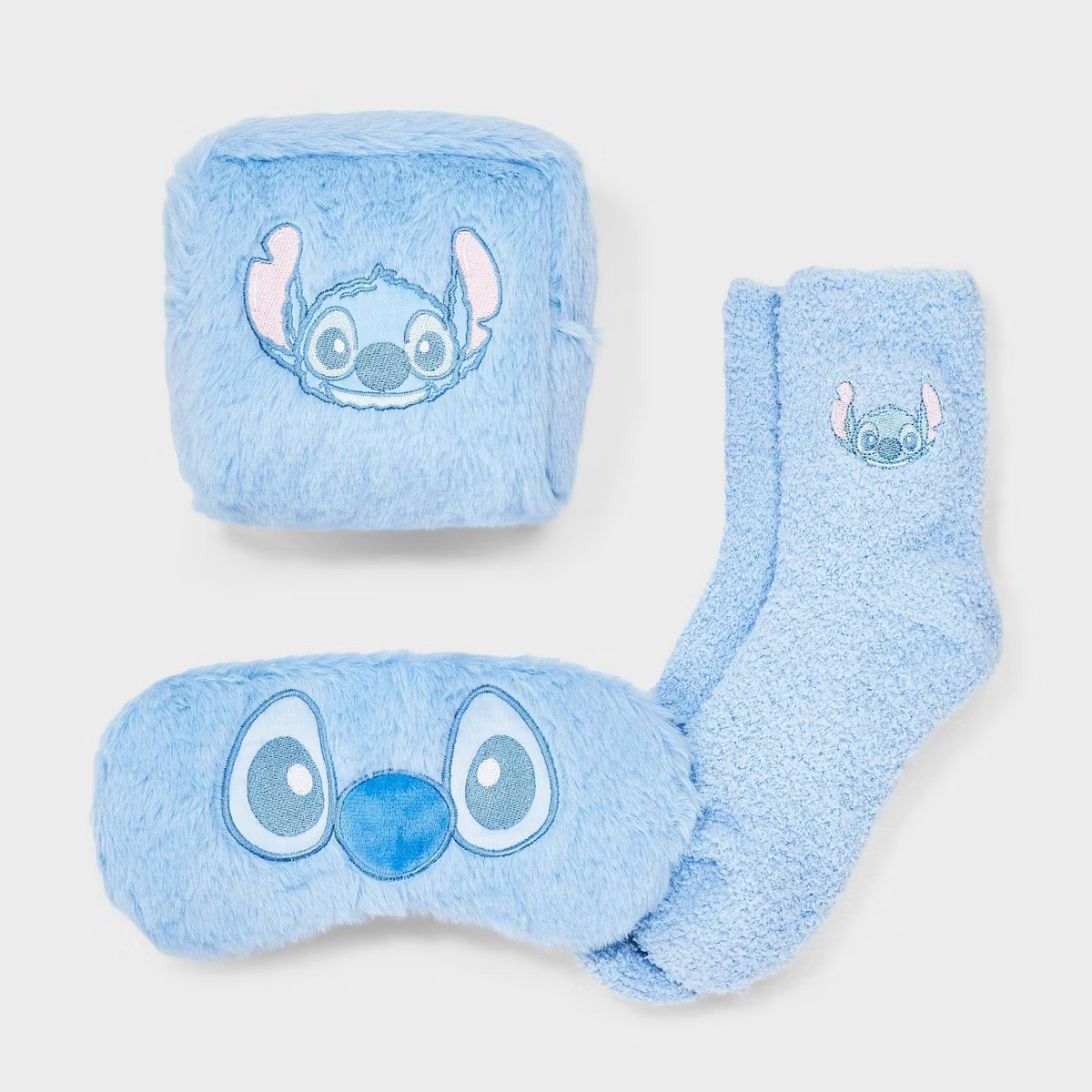Women's Lilo & Stitch Embroidered Faux Fur 3pk Cozy Gift Set with Reusable Pouch, Cozy Socks and ... | Target