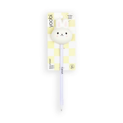 Yoobi Easter Squishy Topper Ballpoint Pen White Bunny 1.0mm Black Ink Easter Basket Gift | Target
