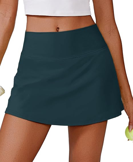PINSPARK 14" Womens Tennis Skirt High Waisted Golf Skort with 2 Pockets | Amazon (US)