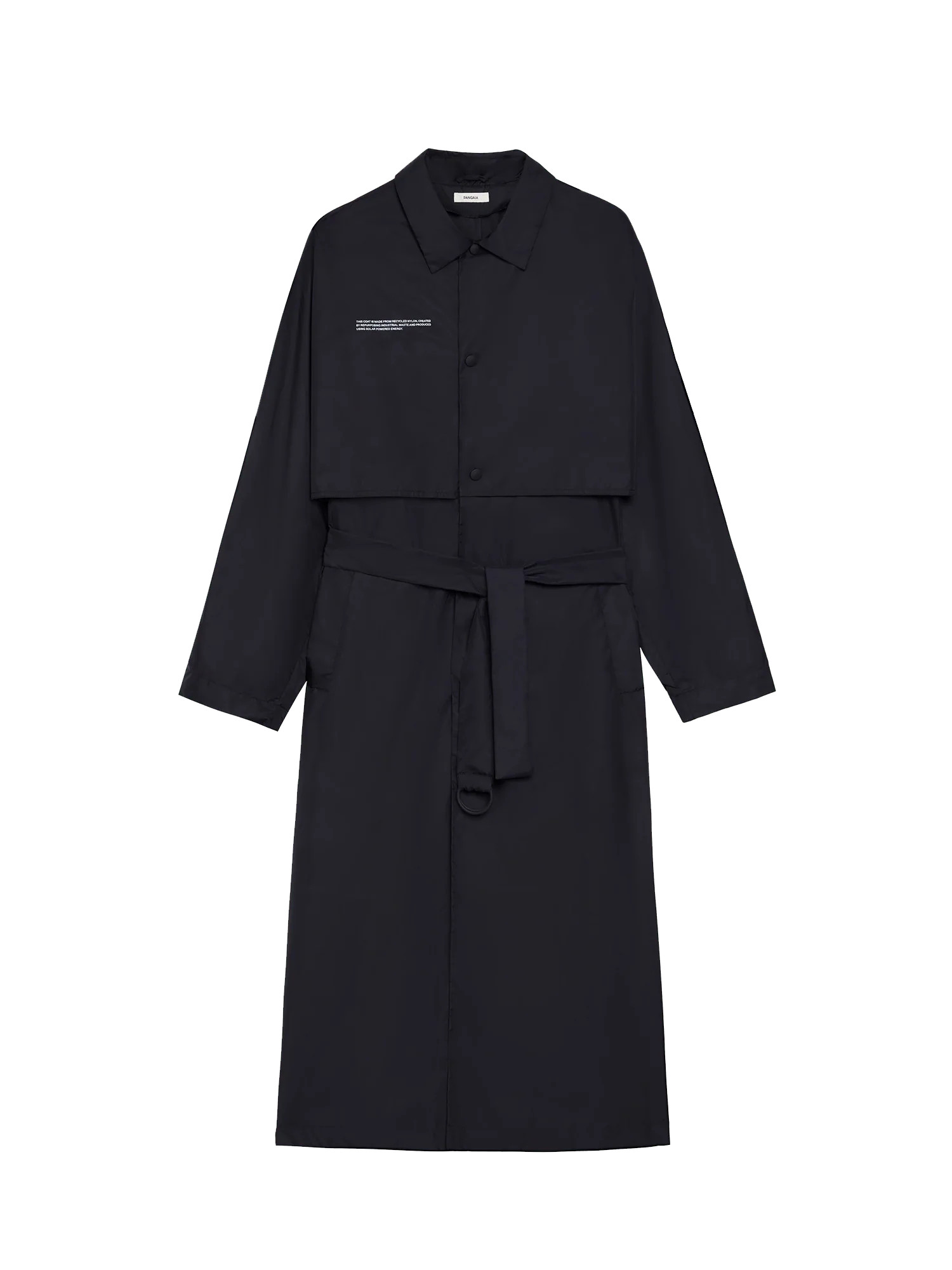 Recycled Nylon Trench Coat—black | The Pangaia (EU, UK, AUS)
