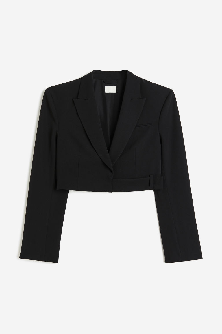 H & M - Cropped blazer - Black | H&M (UK, MY, IN, SG, PH, TW, HK)