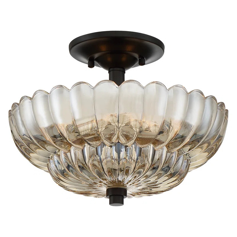 Alaina Glass Semi Flush Mount | Wayfair North America