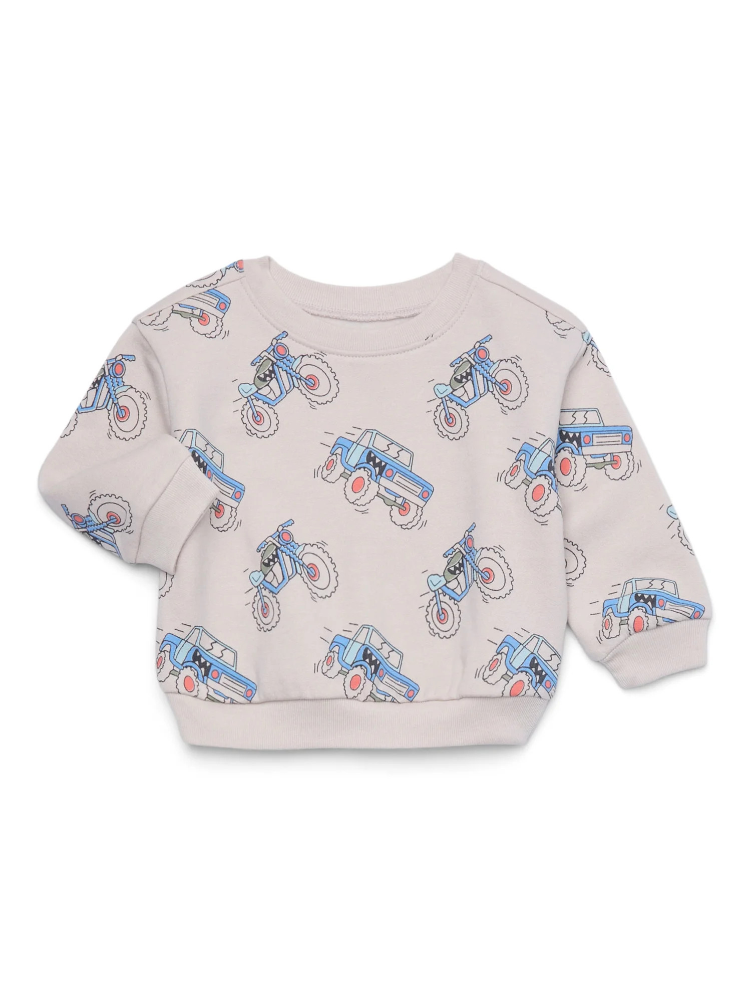 Garanimals Baby Boys Fleece Printed Sweatshirt with Long Sleeves, Sizes 0-24 Months | Walmart (US)