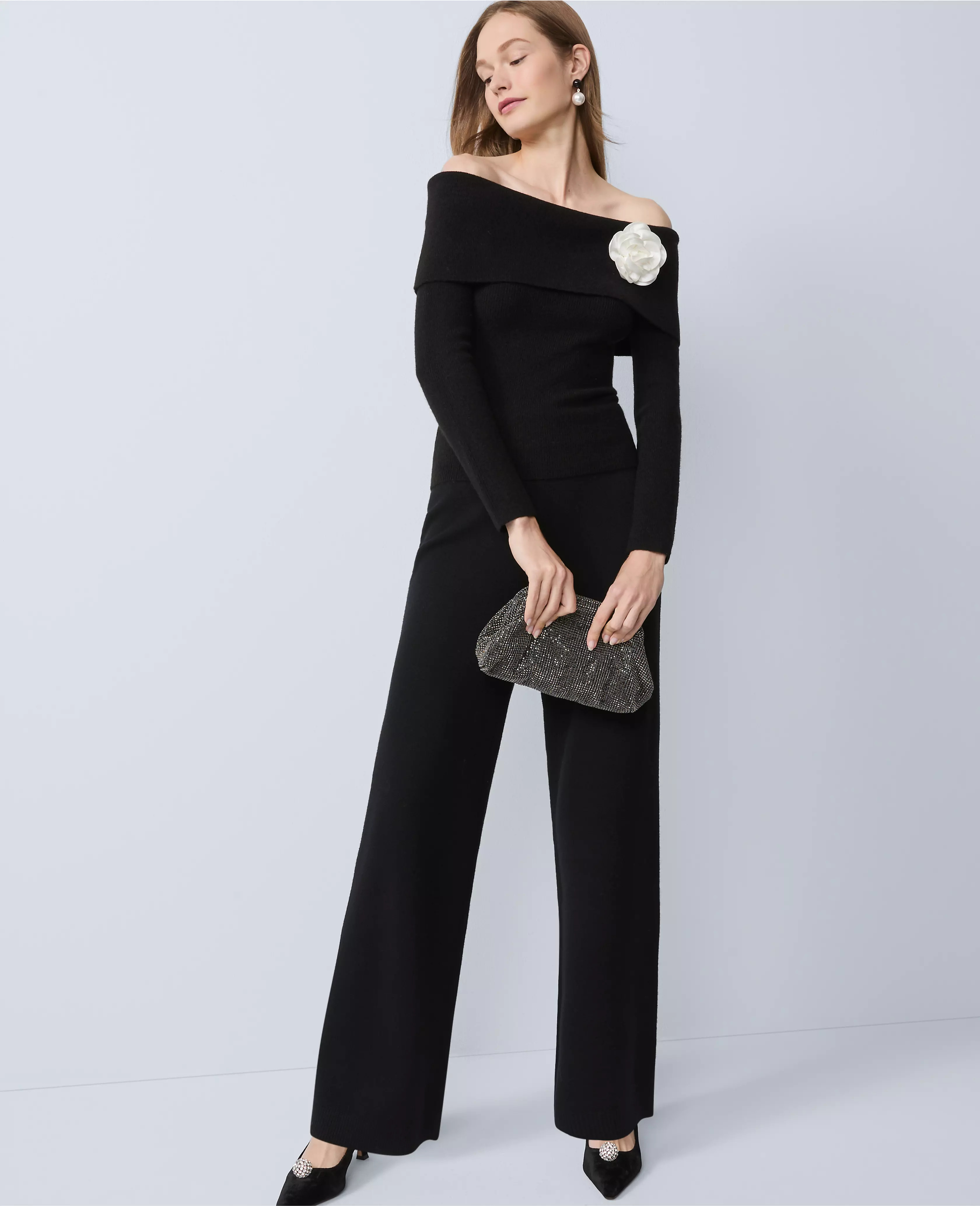 The Wide-Leg Sweater Pant | Ann Taylor