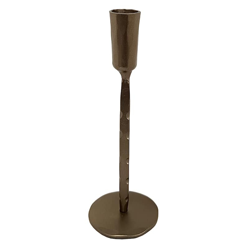 Antique Brass Slim Taper Candle Holder, 9" | At Home