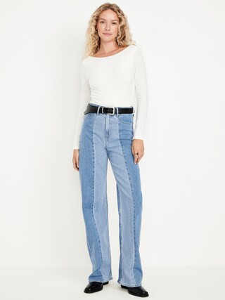 Extra High-Waisted Sky-Hi Wide-Leg Jeans | Old Navy (CA)