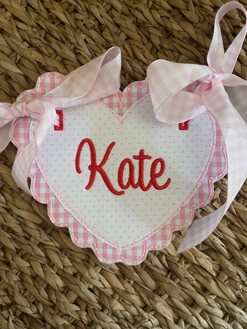 Valentines Basket Tag, Valentine Heart, Scallop Heart Tag, Valentine Day Gift Tag for Kids, Perso... | Etsy (US)
