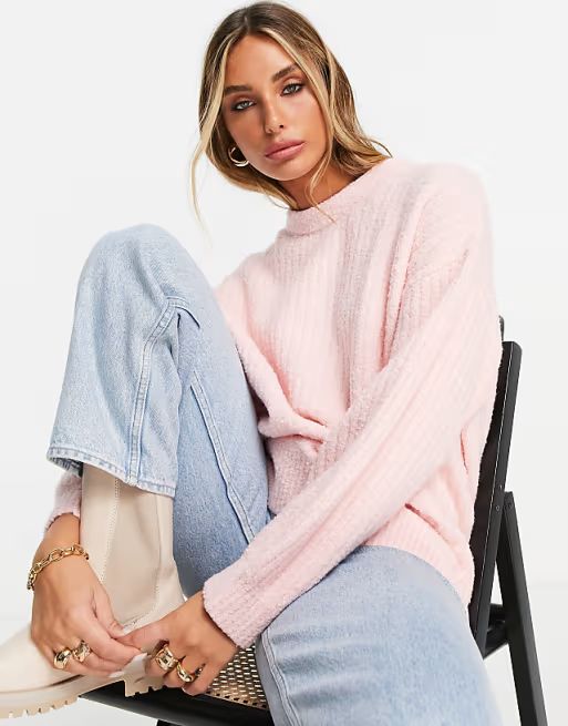 & Other Stories organic cotton blend ribbed boucle sweater in pink | ASOS (Global)