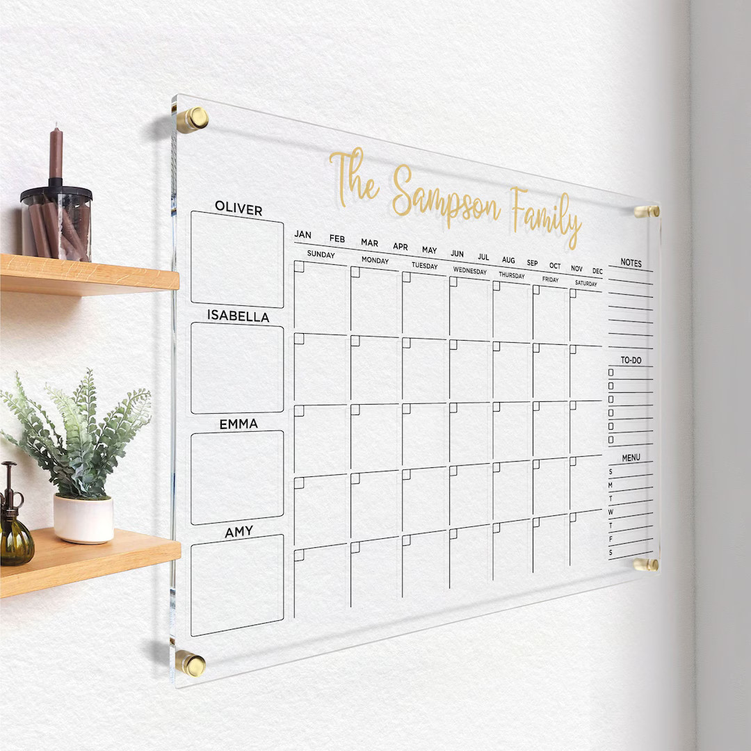 Personalized Acrylic Calendar for Wall | Acrylic Dry Erase Board | Monthly & Weekly Planner 2025 ... | Etsy (US)