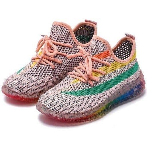 Lola + The Boys | Peachy Rainbow Trainer Kids Sneaker, Multi (Multicolor, Size 36) | Maisonette | Maisonette