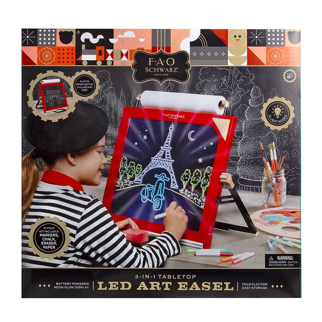 FAO Schwarz 3-IN-1 Tabletop LED Art Easel | Kohl's