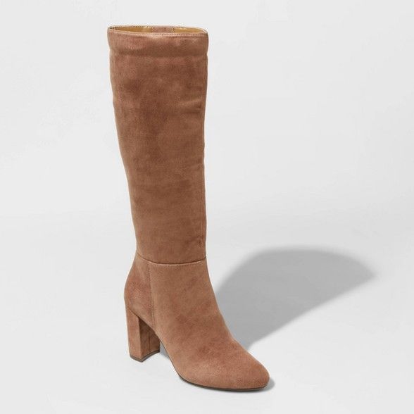 Women's Brandee Microsuede Heeled Riding Boots - A New Day™ | Target