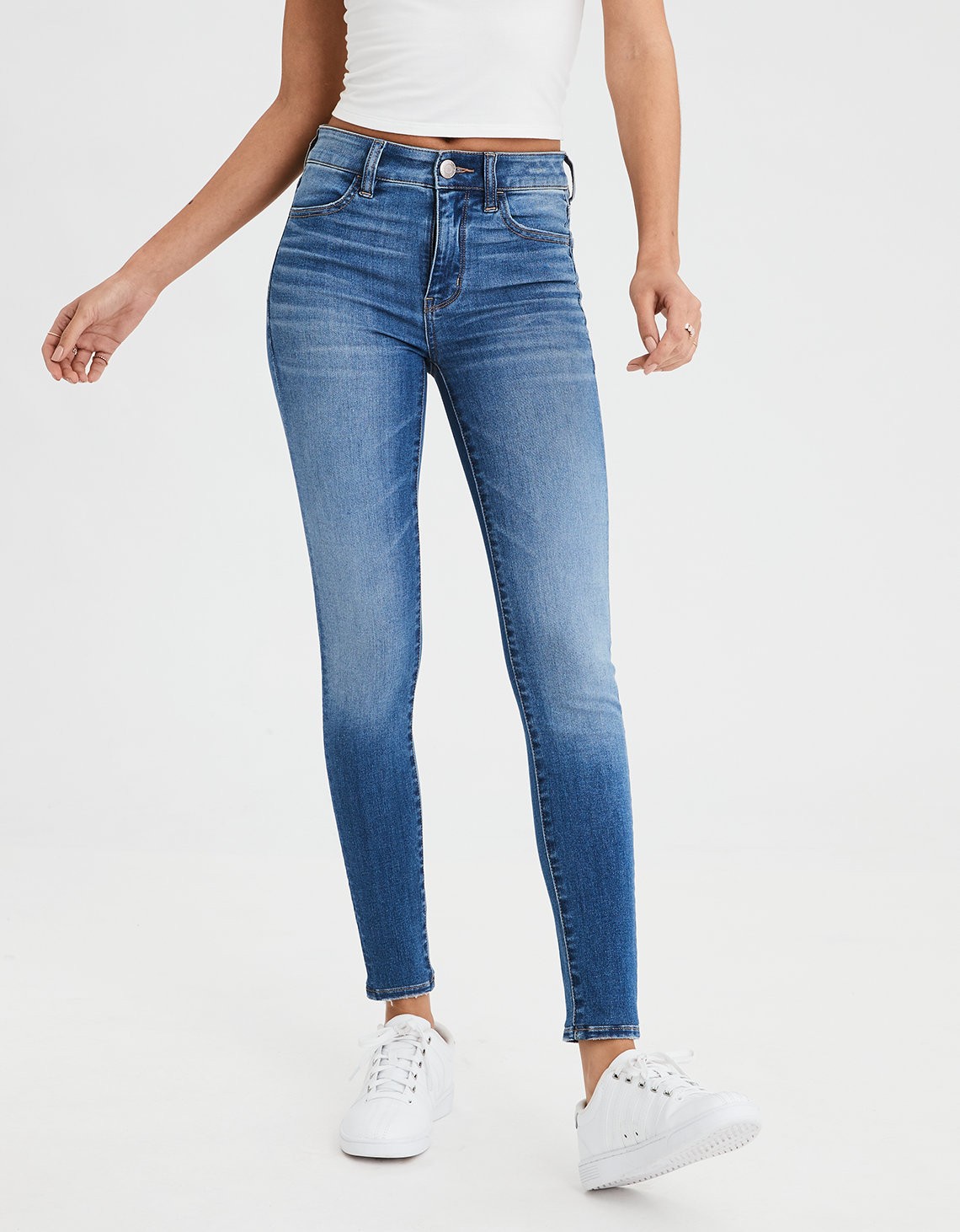 AE Ne(X)t Level High Waisted Jegging, Fresh Bright | American Eagle Outfitters (US & CA)