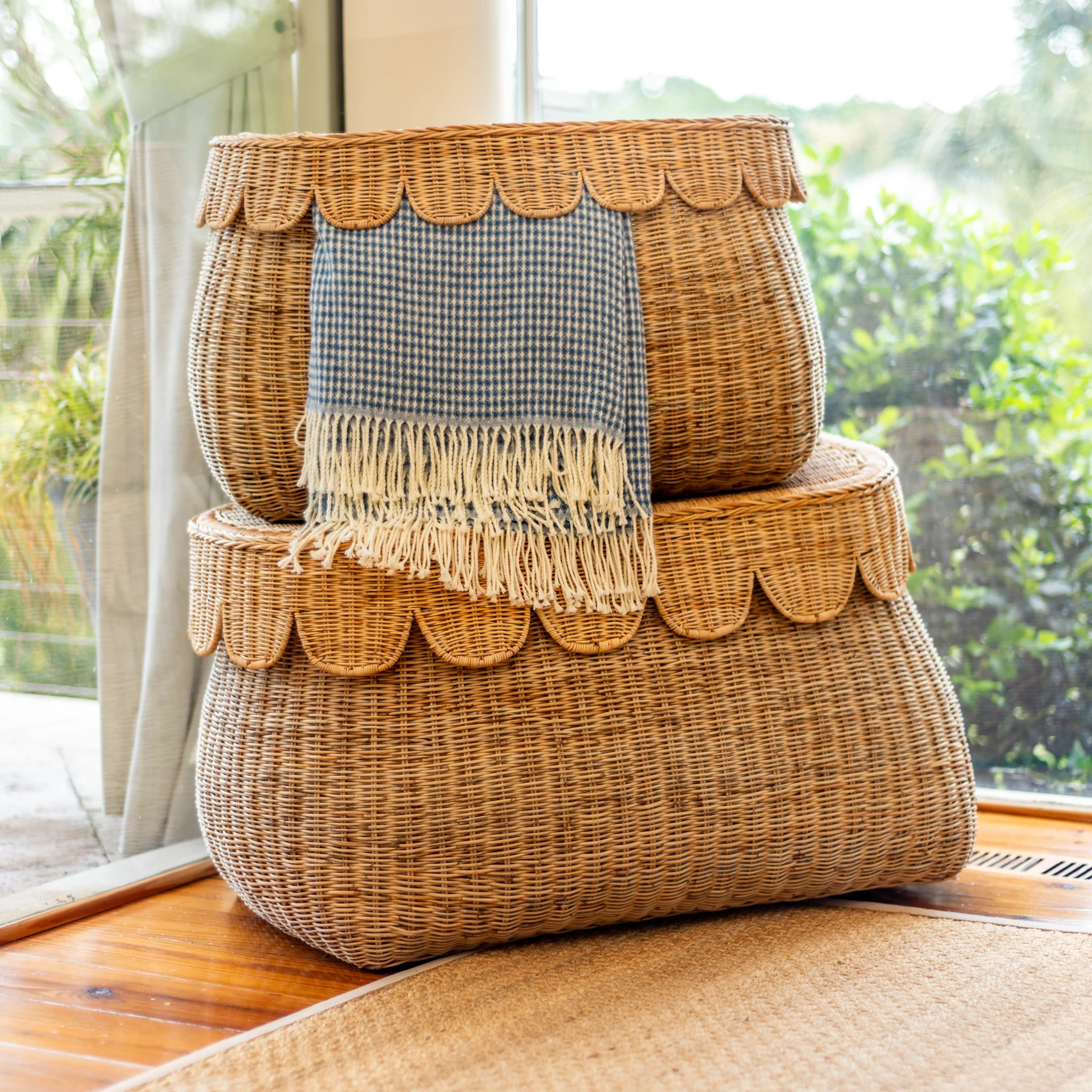 Scallop Rattan Basket - LARGE .....Just restocked! | Auden & Avery