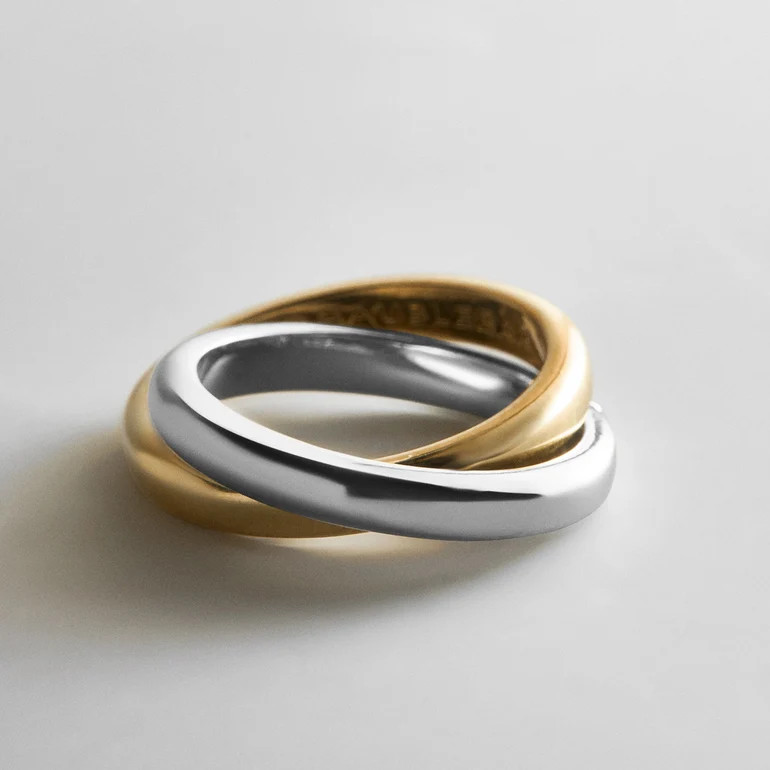Melanie Waterproof Criss-Cross Ring - Gold/Silver | BaubleBar